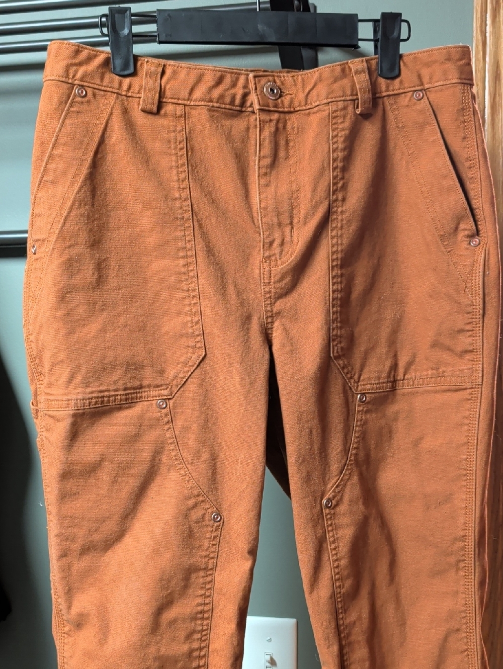 Duluth Trading Co Rust-Orange Work Pants CROPPED to 12x26